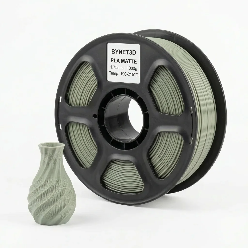 Пластик для 3D принтера BYNET3D PLA Matte Khaki Green (BN_PLA20_KGN) Хаки Зеленый — 3D филамент 1.75мм 1кг Bynet3D
