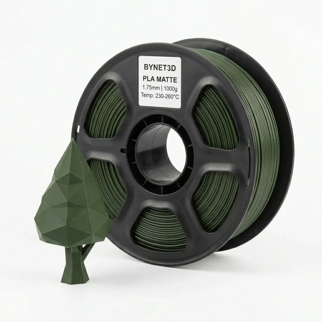 Пластик для 3D принтера BYNET3D PLA Matte Military Green (BN_PLA20_MGR) Хаки Зеленый — 3D филамент 1.75мм 1кг Bynet3D