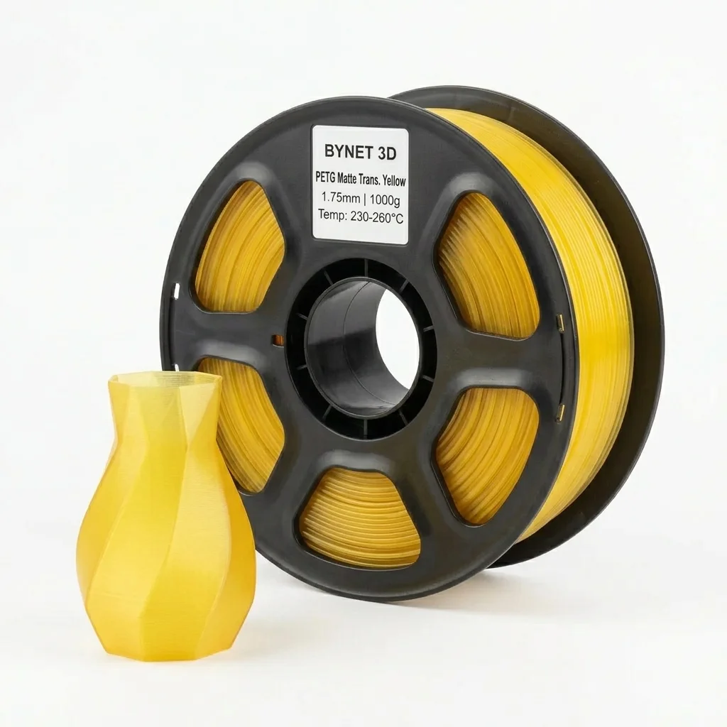 Пластик для 3D принтера BYNET3D PLA Matte Transparent Yellow (BN_PLA20_TYE) Transparent Yellow — 3D филамент 1.75мм 1кг Bynet3D