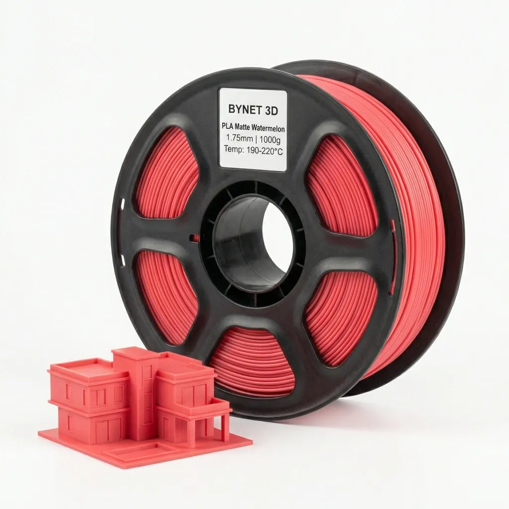 Пластик для 3D принтера BYNET3D PLA Matte Watermelon Red (BN_PLA20_WRD) Watermelon red — 3D филамент 1.75мм 1кг Bynet3D