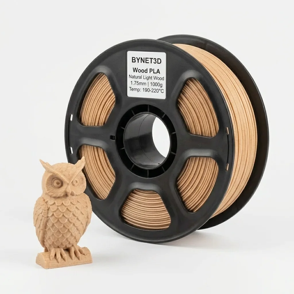 Пластик для 3D принтера BYNET3D PLA WOOD (BN_PLA50_WD) 1кг Wood Light — 3D филамент 1.75мм 1кг Bynet3D